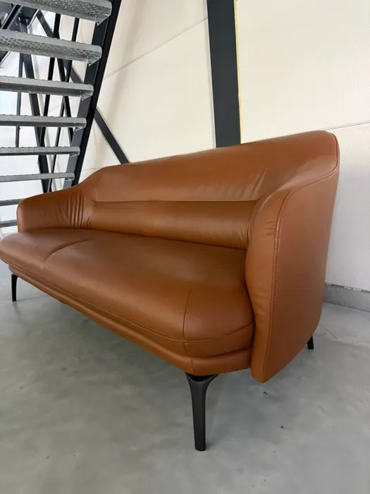 Leolux Lindo 3-zitsbank, cognac leer — Bank (foto 4)
