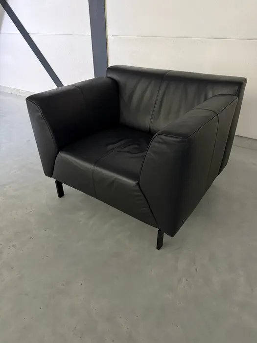 Rolf Benz Linea fauteuil, zwart leer — Fauteuil (foto 10)